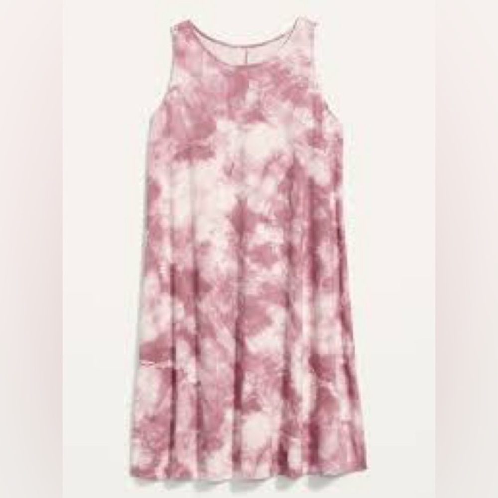 Old Navy Pink Tie-Dye Sleeveless Midi Tank Dress Beach Cover up CasualComfort
